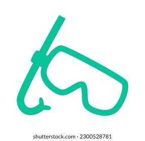 Silhouette of underwater goggles. Vector illustration