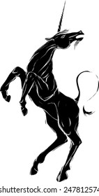 Silhouette of unicorn