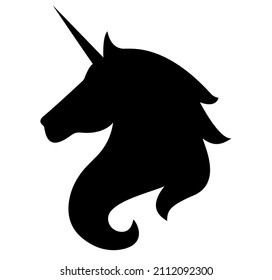 silhouette unicorn black and white