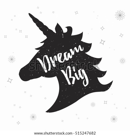 Download Silhouette Unicorn Inspirational Quote Isolated On Vector ...