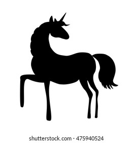 Silhouette of a unicorn, isolated vector illustration