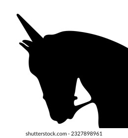 silhouette of a unicorn on a white background