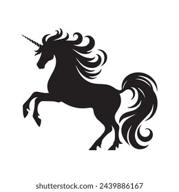 a silhouette of a unicorn on a white background