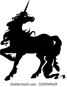 silueta de un vector de unicornio