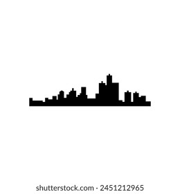 silhouette unique city skyline logo vector