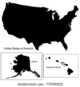 silhouette united states of america map  vector illustration