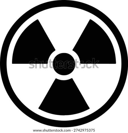 silhouette of a universal radioactive hazard warning sign icon vector design