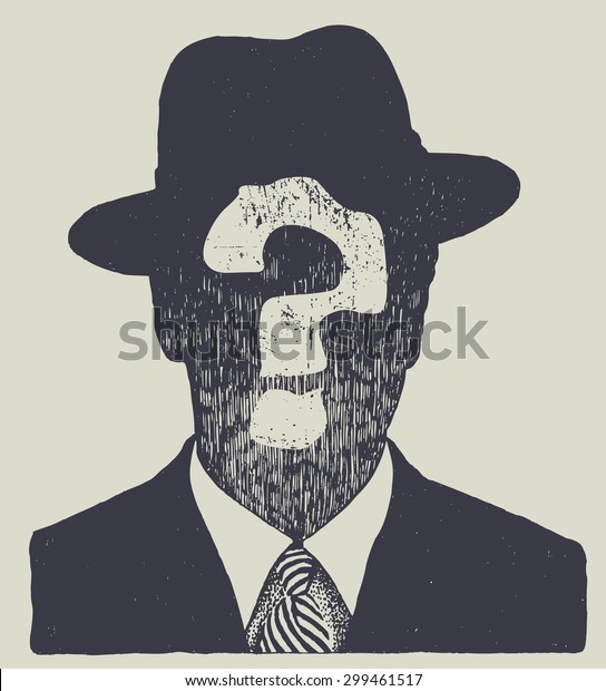 帽子とスーツを着た未知の男のシルエット ベクターイラスト のベクター画像素材 ロイヤリティフリー