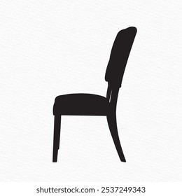 Silhouette of an upholstered chair with a cushioned seat and curved backrest, perfect for home decor and furniture themes