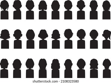 Silhouette of the upper body of a comical person Female