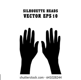 silhouette upside down hands vector on white background/ showing hands
black hands on white background