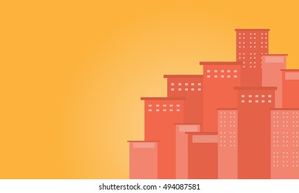 Silhouette of urba city design vector flat illustration