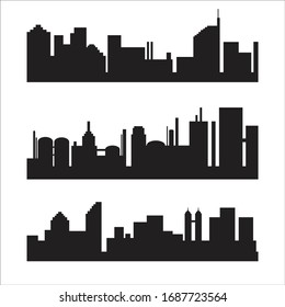 silhouette urban building town vector