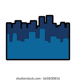 silhouette of urban city