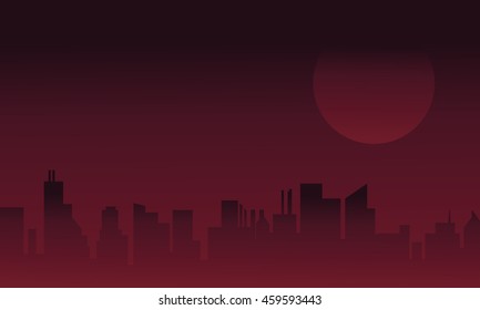 Silhouette of urban design scenery vector illustration