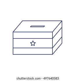silhouette with urn for voting