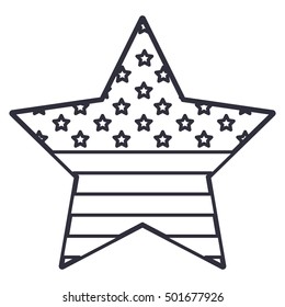 Silhouette usa flag inside star design