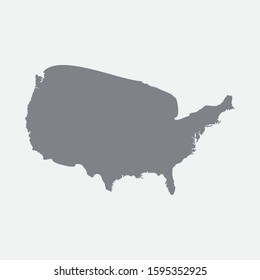 Silhouette of USA Map Vector