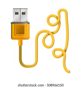silhouette usb connector with wired