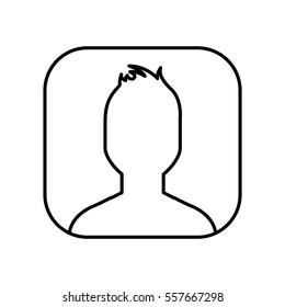 silhouette user avatar square button vector illustration design