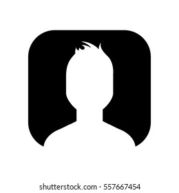 silhouette user avatar square button vector illustration design