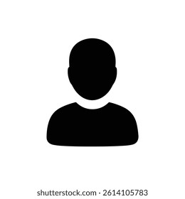 Silhouette User Bust Icon With Shoulders In Solid Black