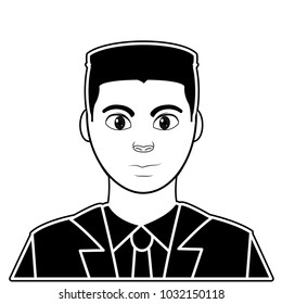 silhouette user elegant man with shirt and tie