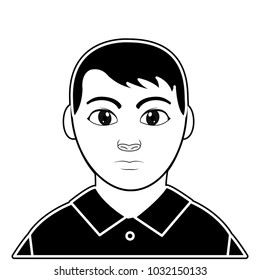 silhouette user man with hair and elegant clothes