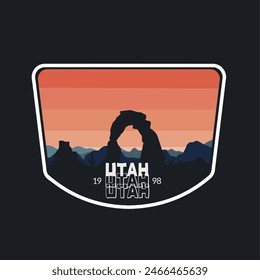 silhouette of Utah national park, perfect for print, sticker, etc