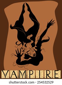 Silhouette of vampire with title