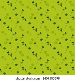 Silhouette of various flowers. Seamless Pattern Backround. Vector Illustration. EPS10