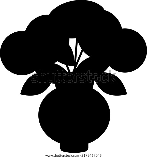Silhouette Vase Flowers Silhouette Vase Flowers Stock Vector (Royalty