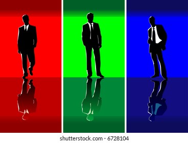 Silhouette vector of 3 businessmen