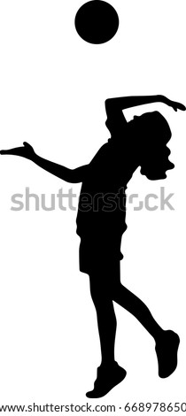 Silhouette vector of abstract volleyball player, hit that ball !