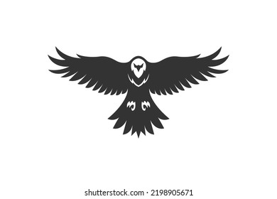 silhouette vector American eagle in flight logo design. Vector illustration