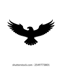 silhouette vector American eagle in flight logo design. Vector illustration