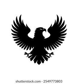 silhouette vector American eagle in flight logo design. Vector illustration