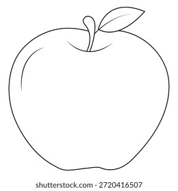 silhueta vetor arte maçã simples linha arte ilustração isolado no fundo branco