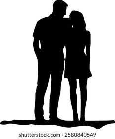 Silhouette vector art of Couple 