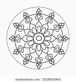 
Silhueta Vetor Arte Ilustração de uma Mandala Art 002