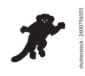 silhouette vector art scared monkey