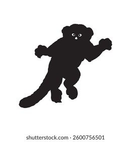 silhouette vector art scared monkey