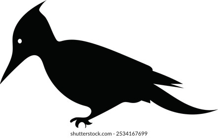 silhouette vector art of woodpecker
