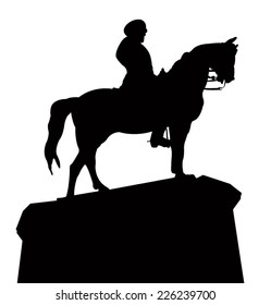 silhouette vector of the ataturk statue, that located at Ankara, Ulus square, turkey 