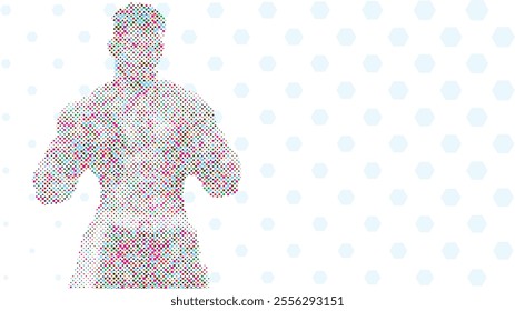 A silhouette vector from basic shape of a boxer athlete exercise routine