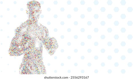 A silhouette vector from basic shape of a boxer athlete exercise routine