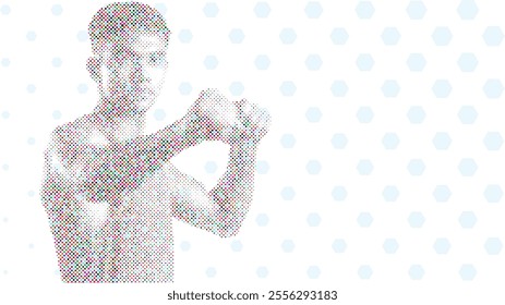 A silhouette vector from basic shape of a boxer athlete exercise routine