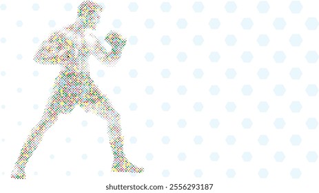 A silhouette vector from basic shape of a boxer athlete exercise routine