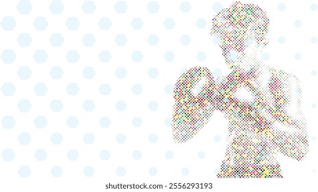 A silhouette vector from basic shape of a boxer athlete exercise routine