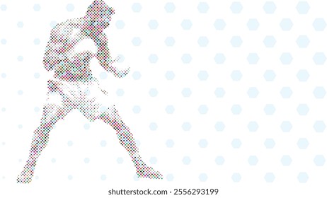 A silhouette vector from basic shape of a boxer athlete exercise routine